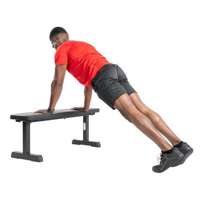 Flat Utility Weight Bench - Space-Efficient Design - Max Weight Capacity of 500 Lbs - Versatile Equipment for Strength Training Compact Gym