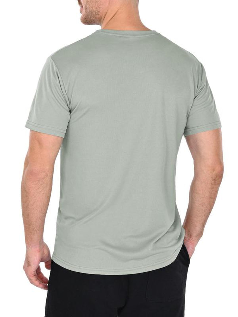 Men'S Plain round Neck Short Sleeve Sports Tee Summer Clothes, Gym Tops Regular Fit Casual Breathable Quick Drying T-Shirt, Men Sportswear for Gym Workout Running