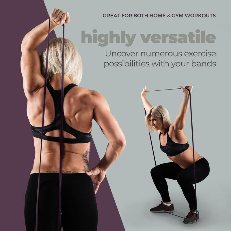 Pull up Resistance Bands Set - Natural Latex Pull up Assistance Bands - Long Latex Bands for Working Out - Power Band - Gym Bands for Pull Ups with Travel Bag and Door Anchor