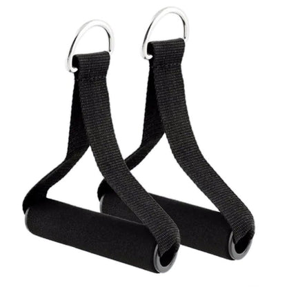 PAIR of Gym Resistance Bands Handles Anti-Slip Grip Strong Nylon Webbing Fitness Heavy Duty Cable Machine Workout Equipment for Home and Gym